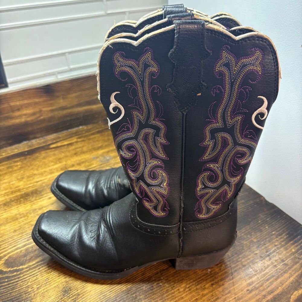 Justin Stampede Black Cowboy Boots Size‎ 3D